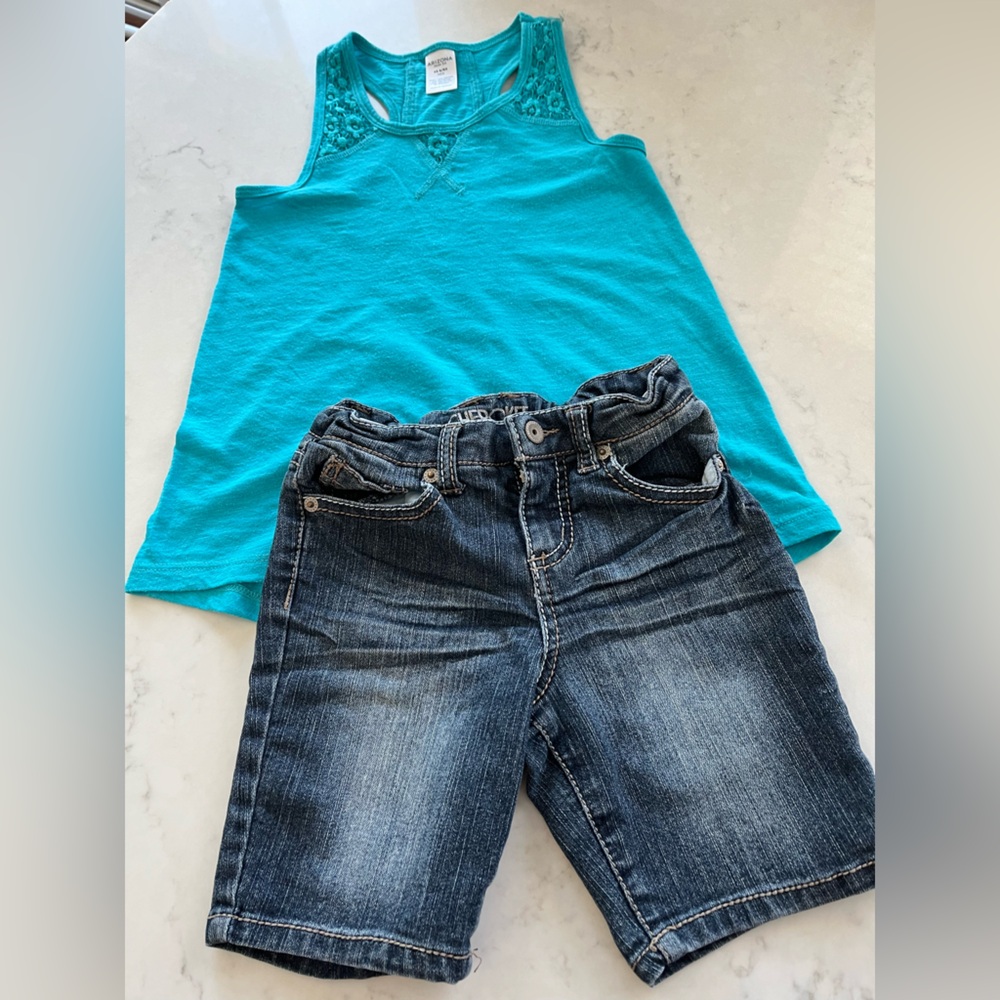 Outfit Kids Jean Shorts and Tank Top